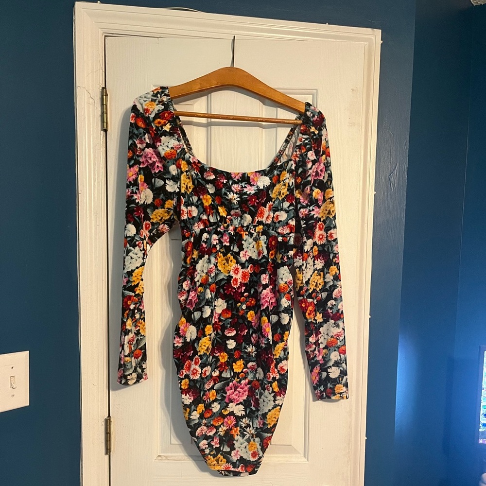 Floral Gathered Hourglass Wiggle Dress